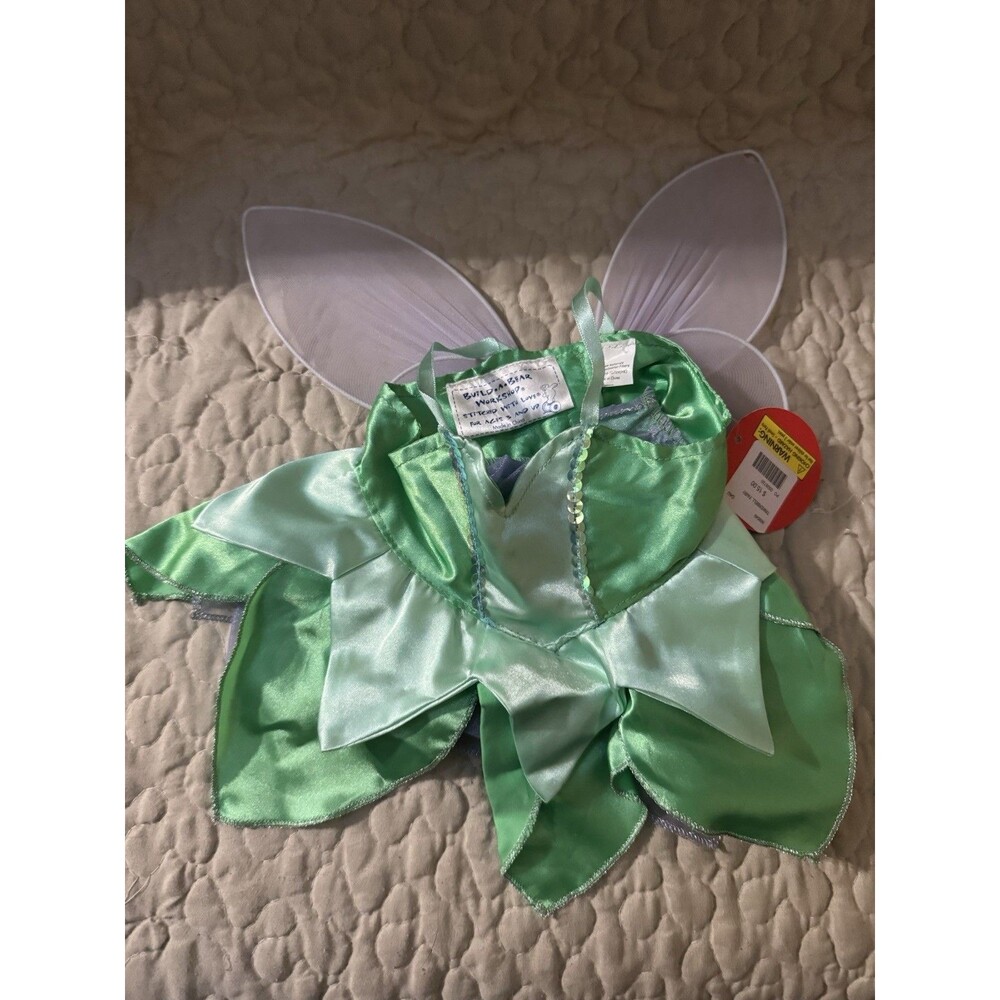 Build A Bear Disney Tinkerbell Wing Costume Dress Peter Pan NWT BAB Green Fairy